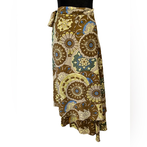Kariza Vintage One Size Boho Hippie Eclectic Traveler Mandala Layered Wrap Skirt - Picture 5 of 10